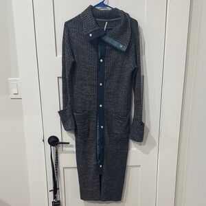 Free People Multicolor Knit Button Up Sweater Dress. Small